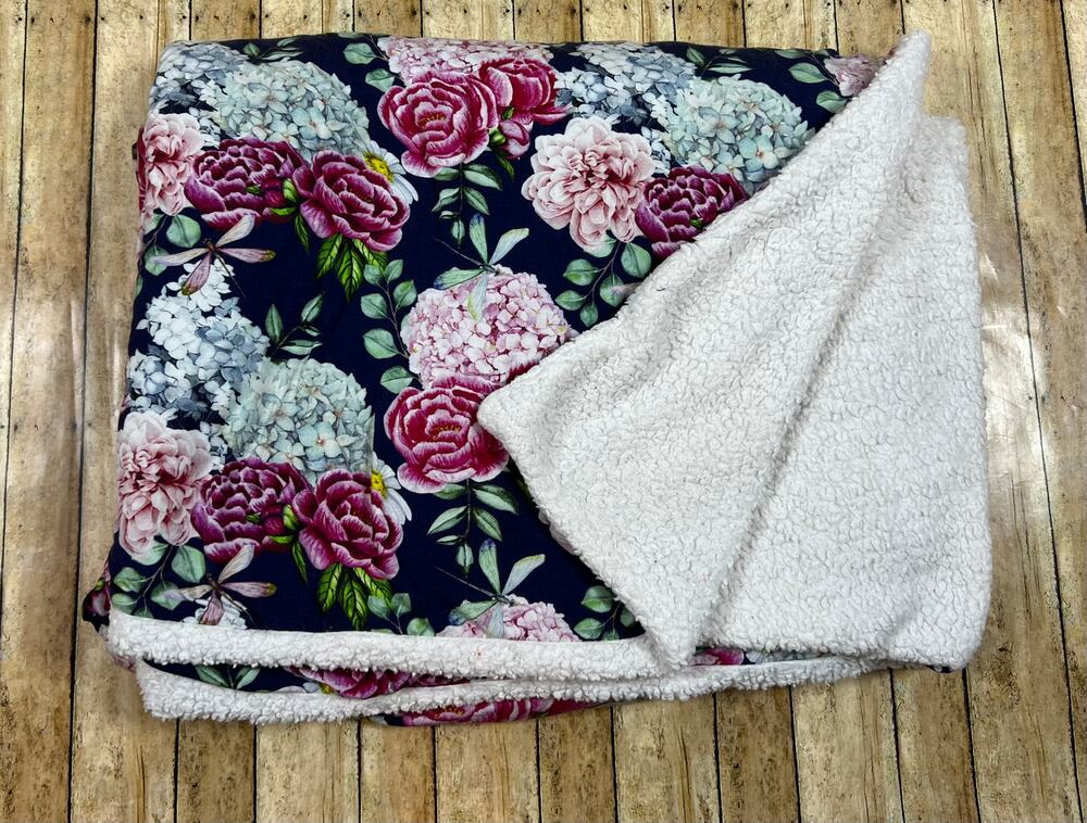 Posh Peanut Hayley Floral Luxe Plush Patoo Bamboo Blanket 60x40